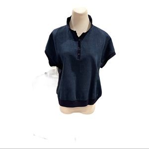 Zara Women’s Basic Denim Couture Top Blouse